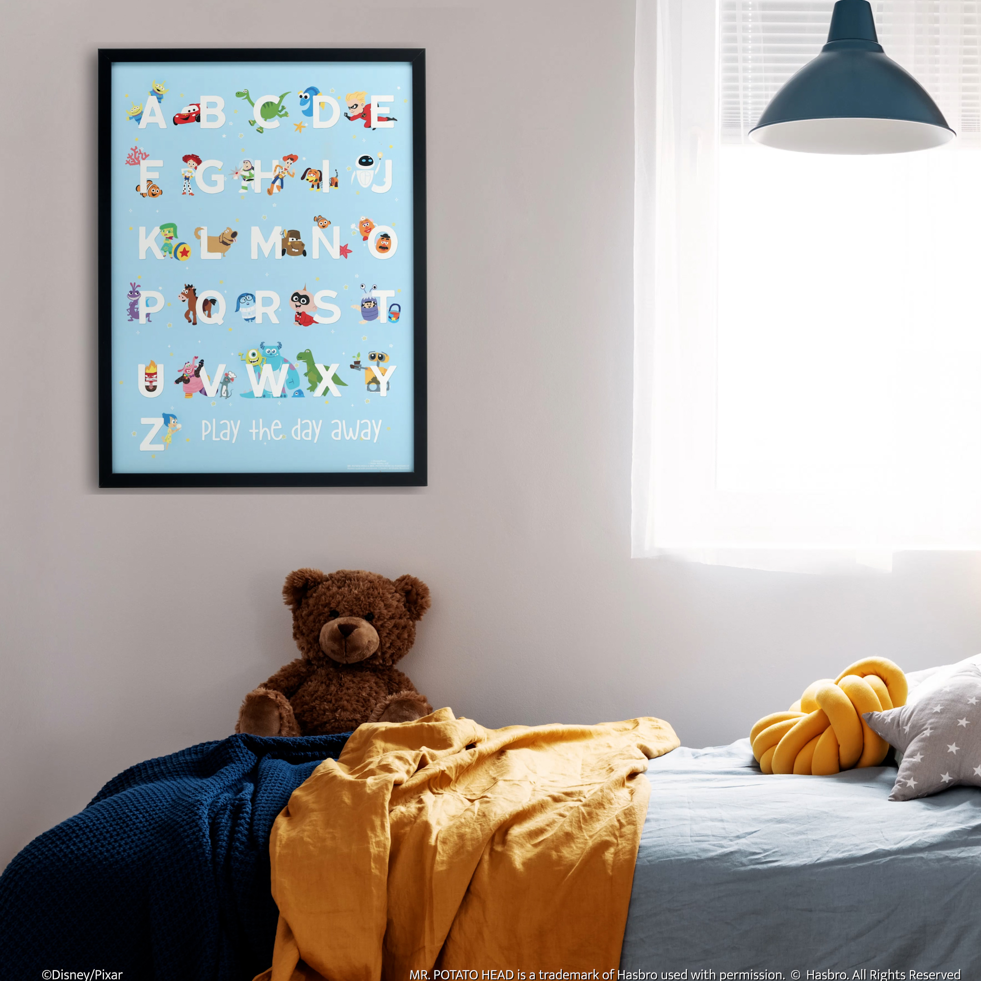 Amazon.com: Disney Pixar Alphabet Framed Wood Wall Decor - Large